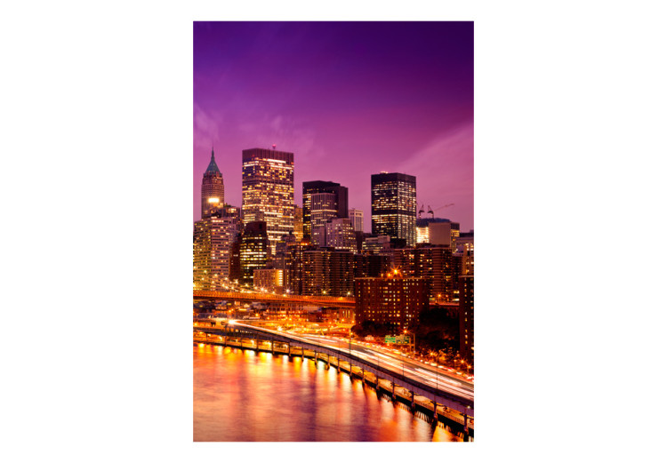 Fototapeta Manhattan i Most Brookliński nocą - pejzaż architektury Nowego Jorku 61491 additionalImage 1