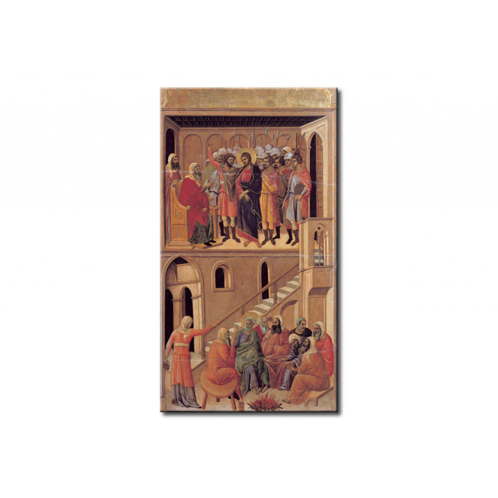Schilderij  Duccio Di Buoninsegna: Christ Before Annas / Peter Denying Christ