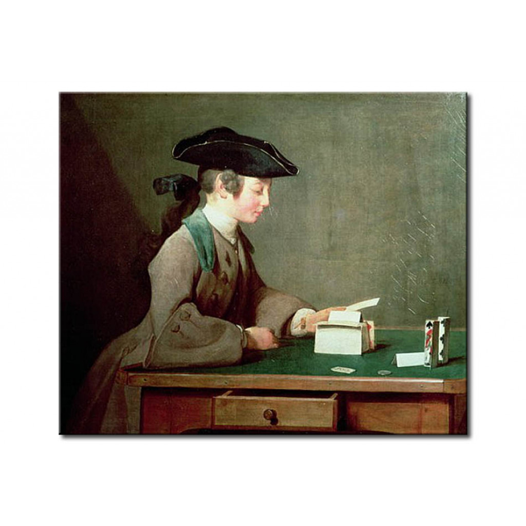 Schilderij  Jean-Baptiste-Siméon Chardin: The House Of Cards