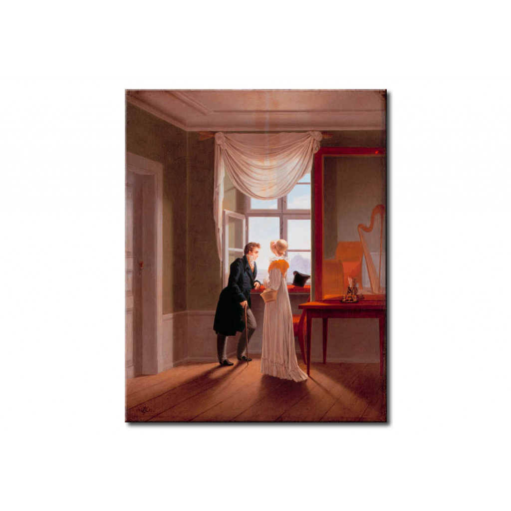 Schilderij  Georg Friedrich Kersting: Paar Am Fenster