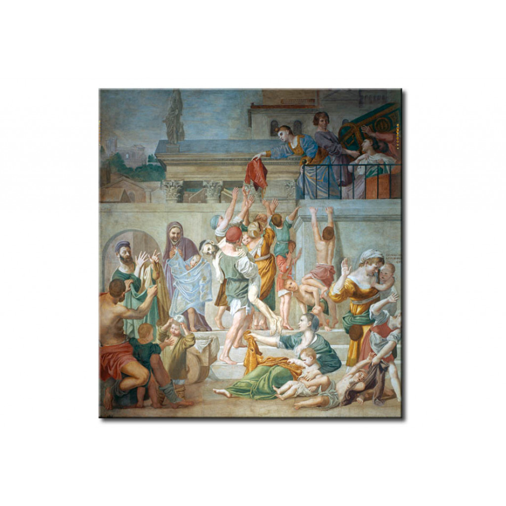 Schilderij  Domenichino: St Cecilia Gives Her Belongings To The Poor