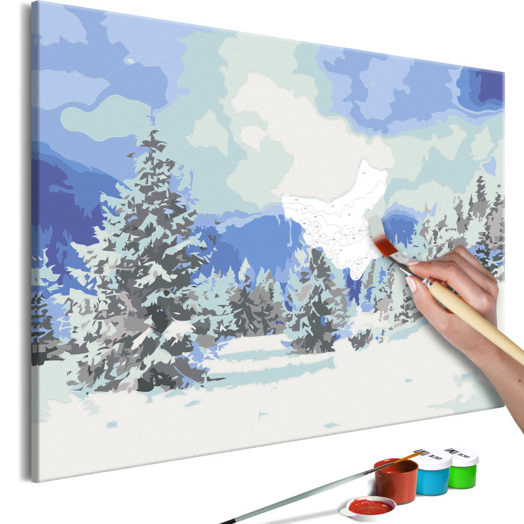 Obraz do malowania po numerach Śnieżne choinki 130702 additionalImage 4