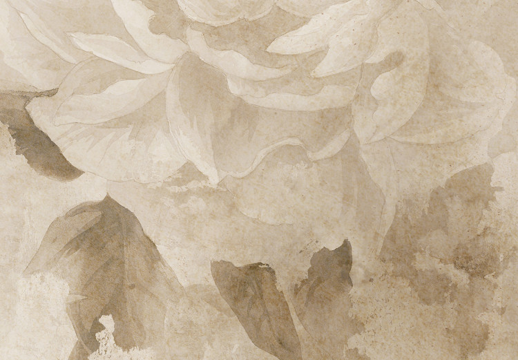 Carta da parati moderna Peonia fiorita - tema floreale su un'elegante composizione beige 137302 additionalImage 3