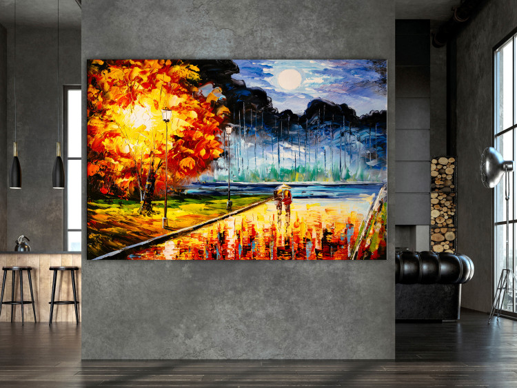 Pintura Evening Walk - In Love With a Colorful Autumn Park 145502 additionalImage 3