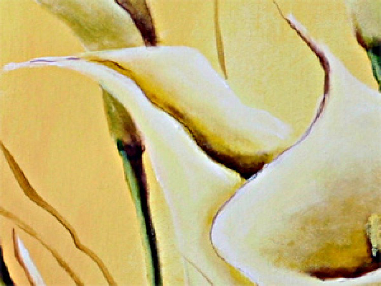 Canvas Stylish calla lilies bouquet (1-piece) - flower motif in yellow tones 46802 additionalImage 2