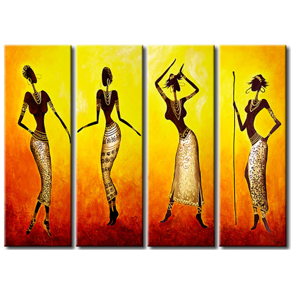 Pintura Dança Das Meninas Africanas