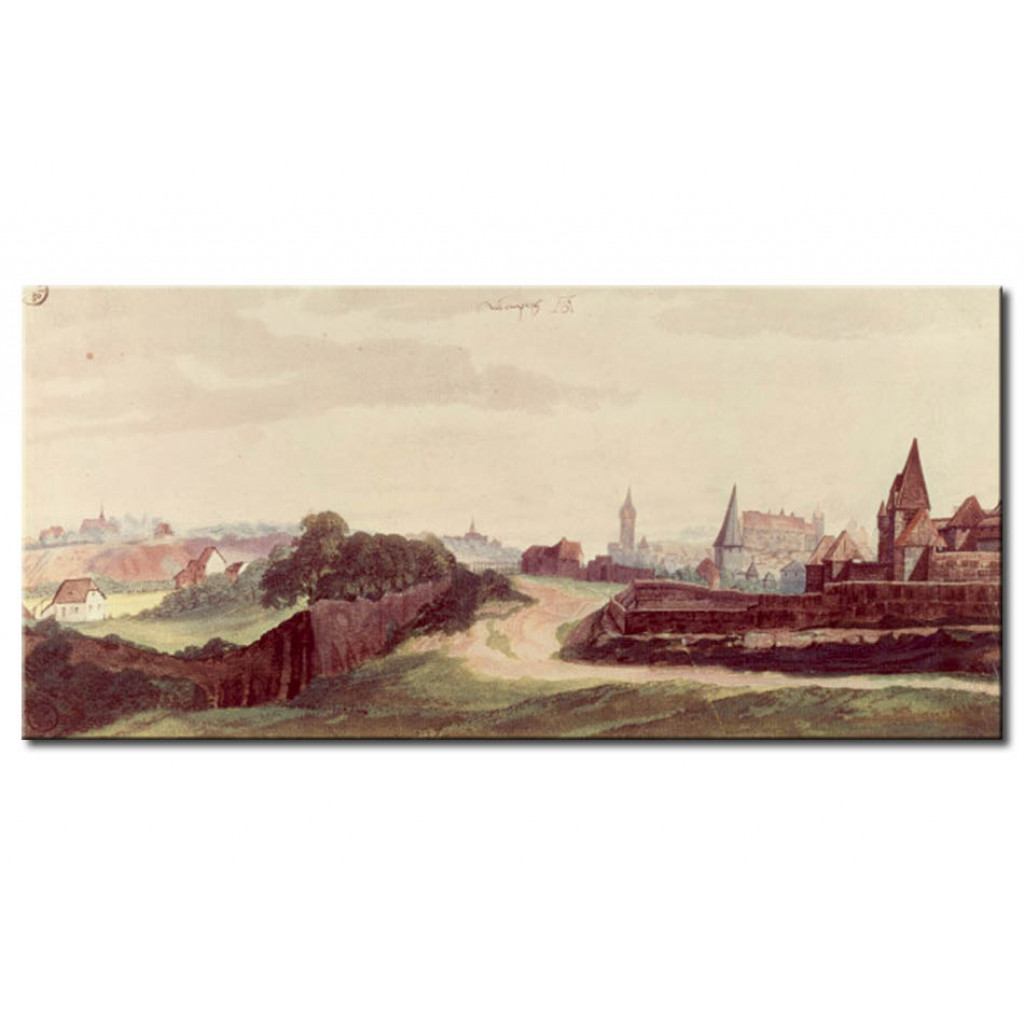 Schilderij  Albrecht Dürer: View Of The Town Of Nuremberg From The West