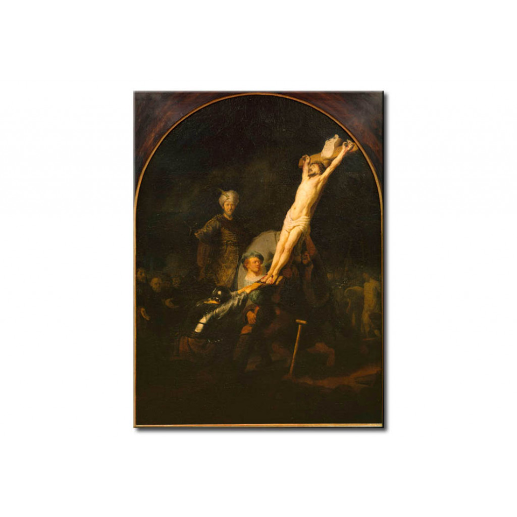 Schilderij  Rembrandt: Erection Of The Cross
