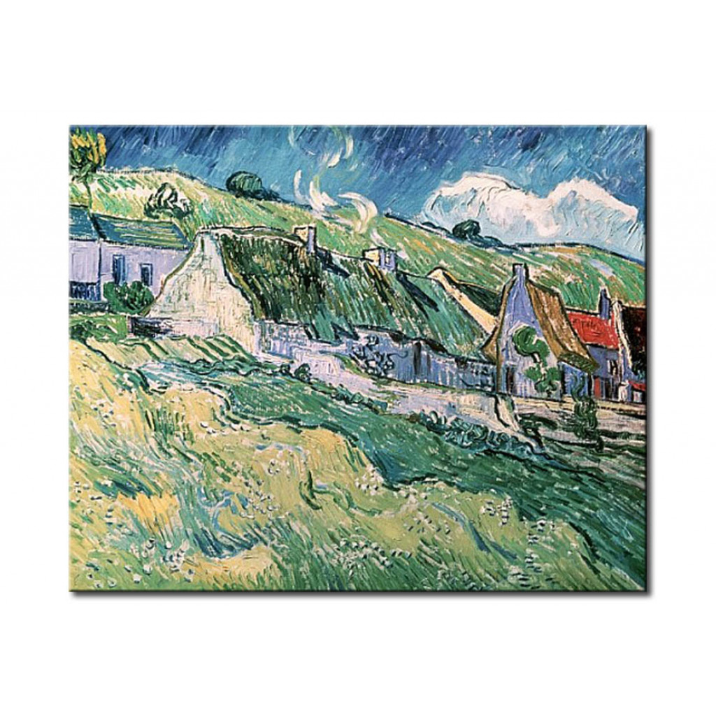 Schilderij  Vincent Van Gogh: Cottages At Auvers-sur-Oise