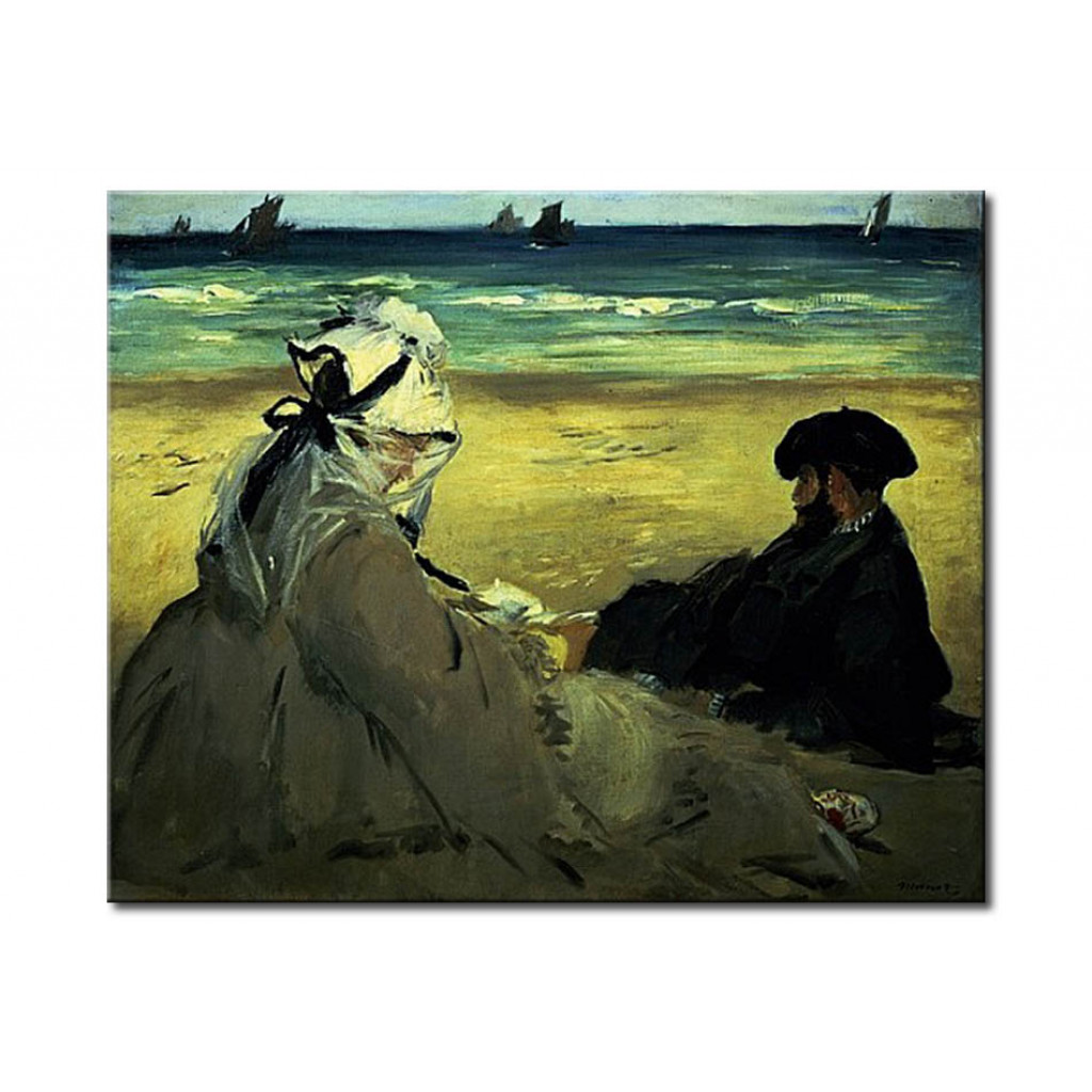 Schilderij  Edouard Manet: On The Beach