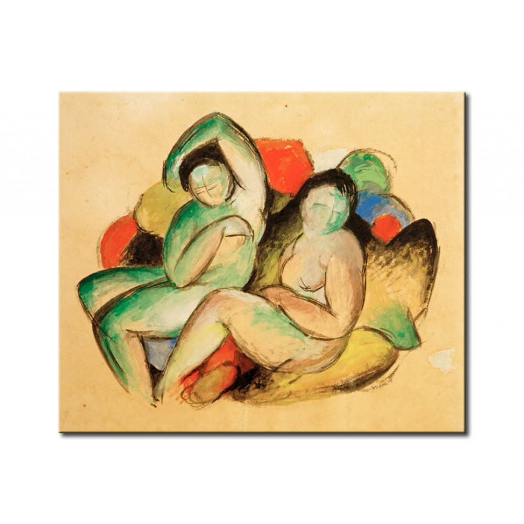 Schilderij  Franz Marc: Two Female Nudes