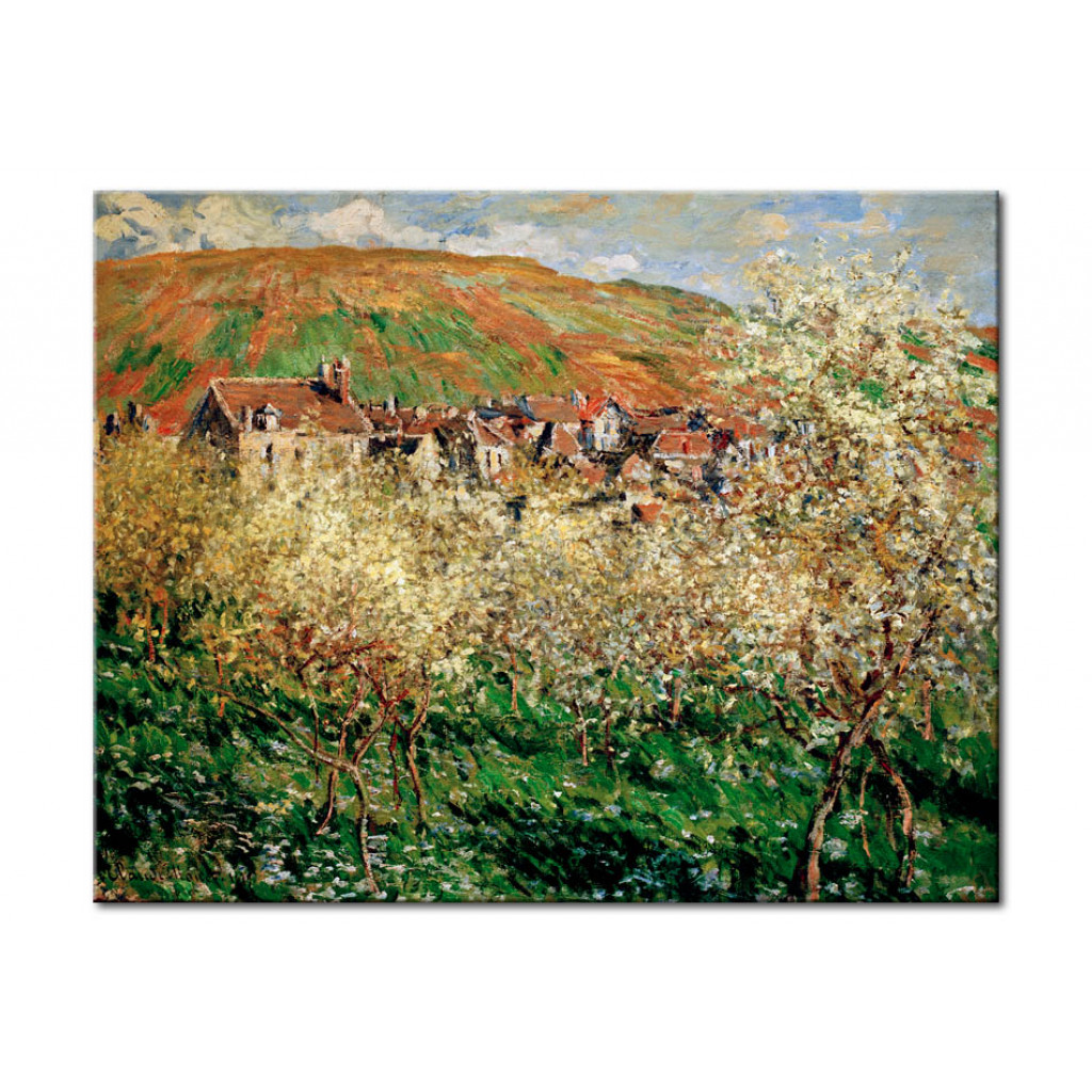 Schilderij  Claude Monet: Les Pruniers En Fleurs A Vetheuil (Blossoming Plum Trees In Vetheuil)