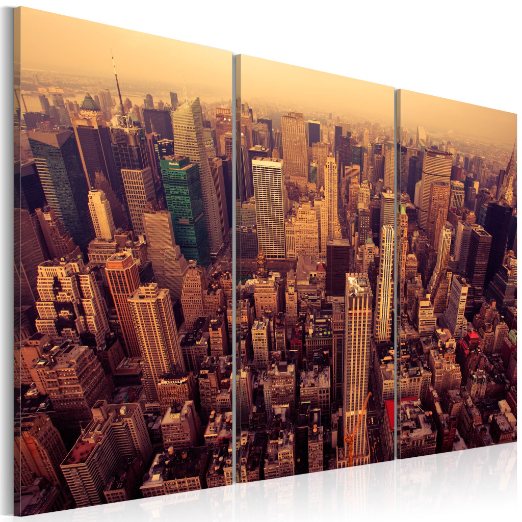 Schilderij  New York: Zonsondergang In New York