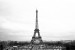 Carta da parati moderna Architettura di Parigi - Torre Eiffel in bianco e nero in stile retrò 59902