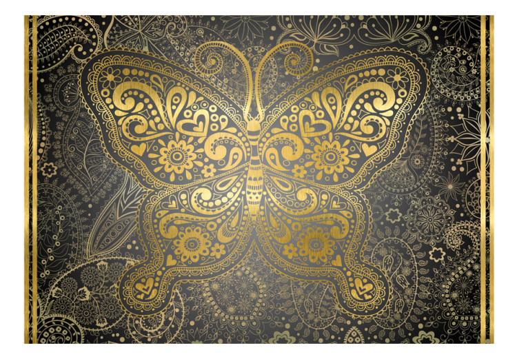 Carta da parati Design orientale - motivo farfalla in stile orientale su sfondo nero 60102 additionalImage 1
