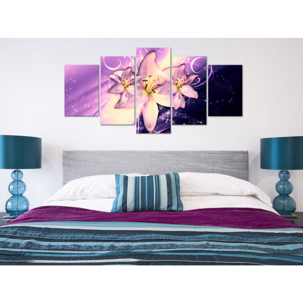 Schilderij  Lelies: Purple Galaxy