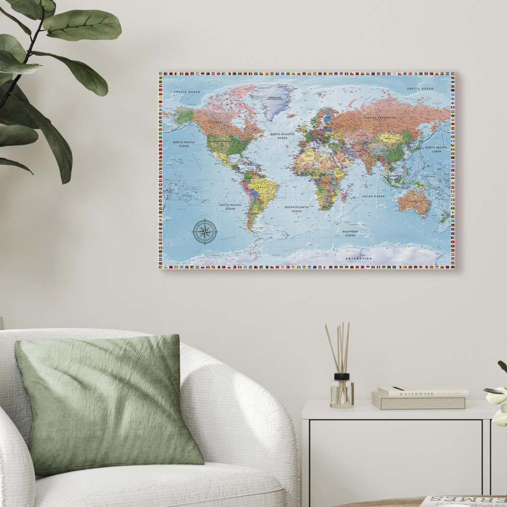 Schilderij  Kaarten Van De Wereld: Maps: The World Of Diversity