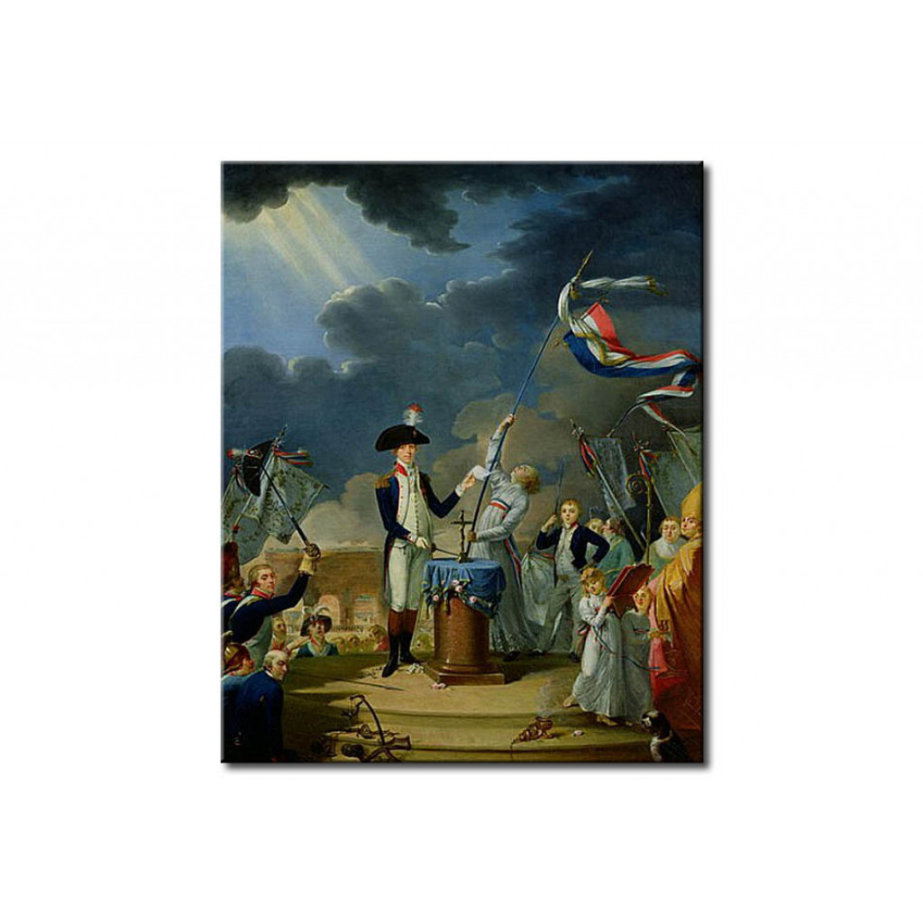 Schilderij  Jacques-Louis David: The Oath Of Lafayette At The Festival Of The Federation
