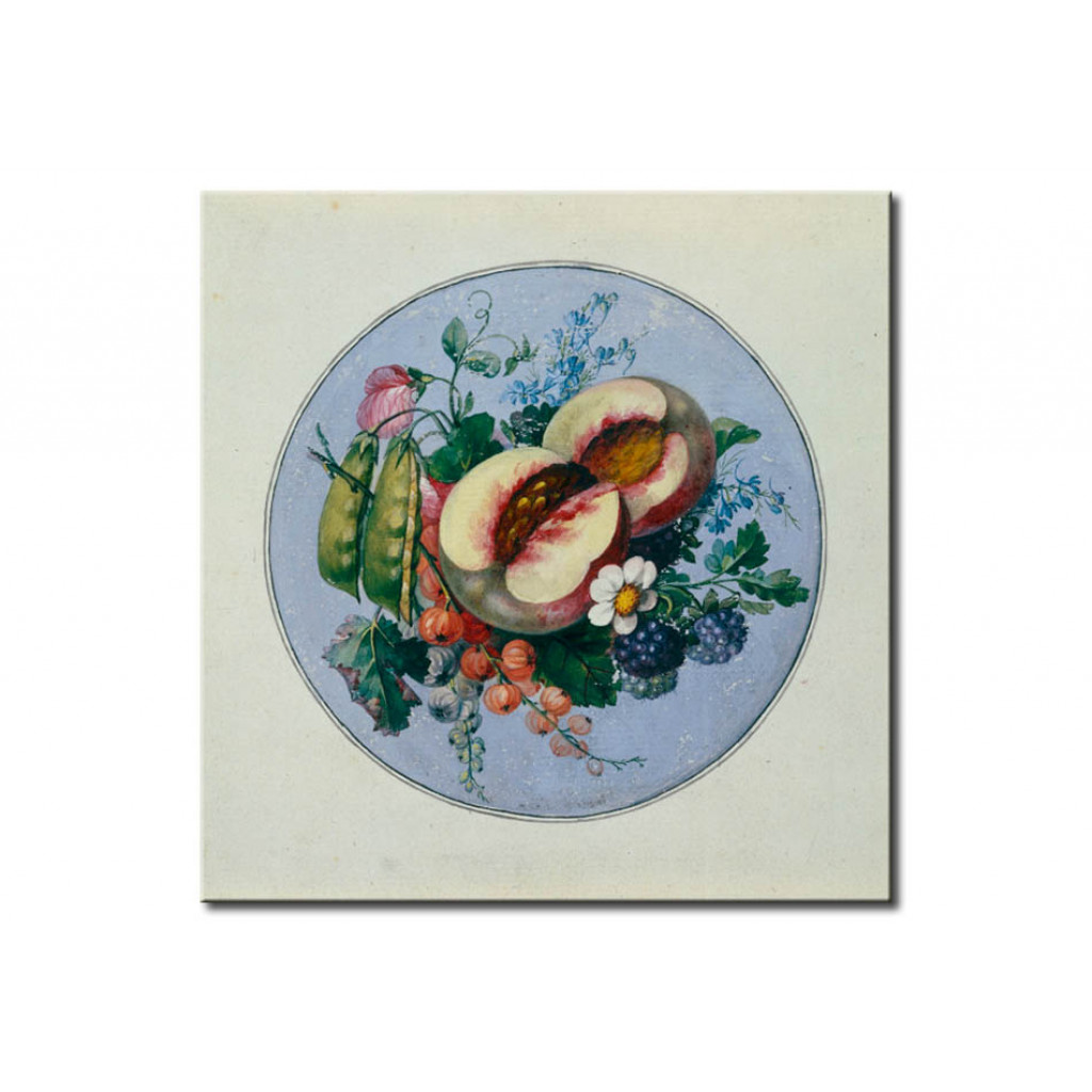 Schilderij  Georg Friedrich Kersting: Circular Fruit Piece