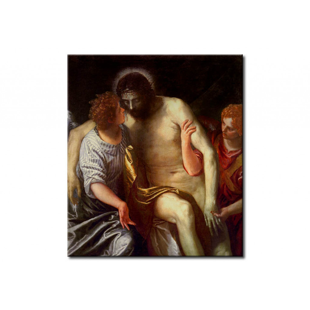 Schilderij  Paolo Veronese: The Dead Christ Supported By Two Grieving Angels