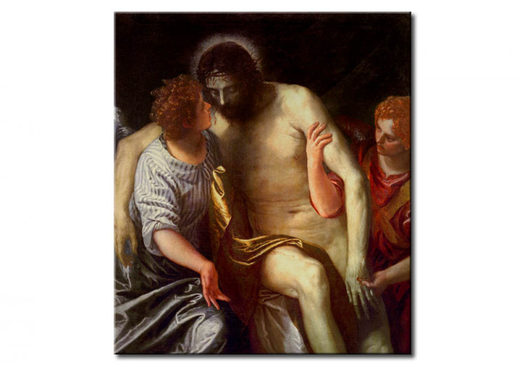 Riproduzione quadro The dead Christ supported by two grieving angels 111012