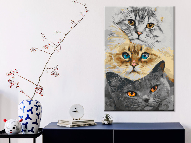 Wandbild zum Ausmalen Cat's Trio 132312 additionalImage 2