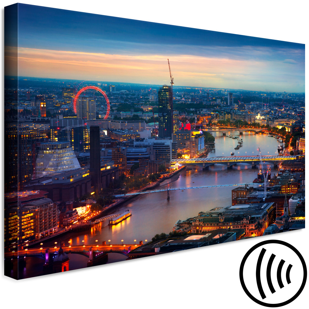 Canvastavla Night London - Panoramic View Of The Capital Of England After Dark
