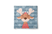 Decorative Velor Pillow Reindeer in the snow - smiling animal on a blue striped background  148512 additionalThumb 5
