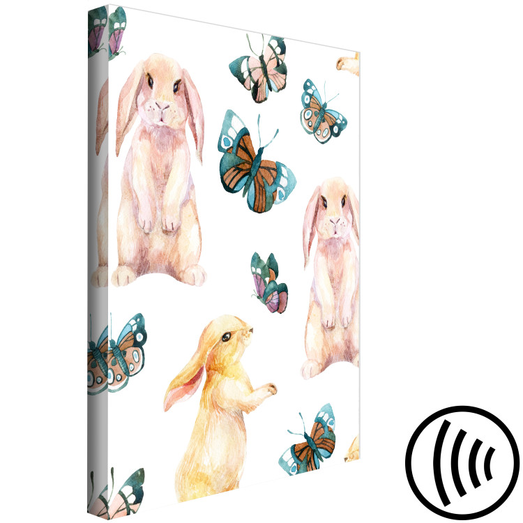 Quadro contemporaneo Bunnies for Children - Funny Drawing Painted With Watercolor 149812 additionalImage 6