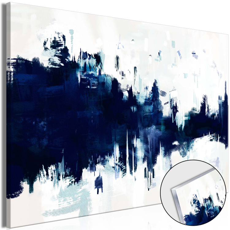 Acrylic Print Blue in White - Abstraction With Streaks of Classic Blue [Glass] 151012