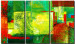 Quadro moderno Motivo succoso (3 parti) - Astrazione verde con motivo colorato 48312