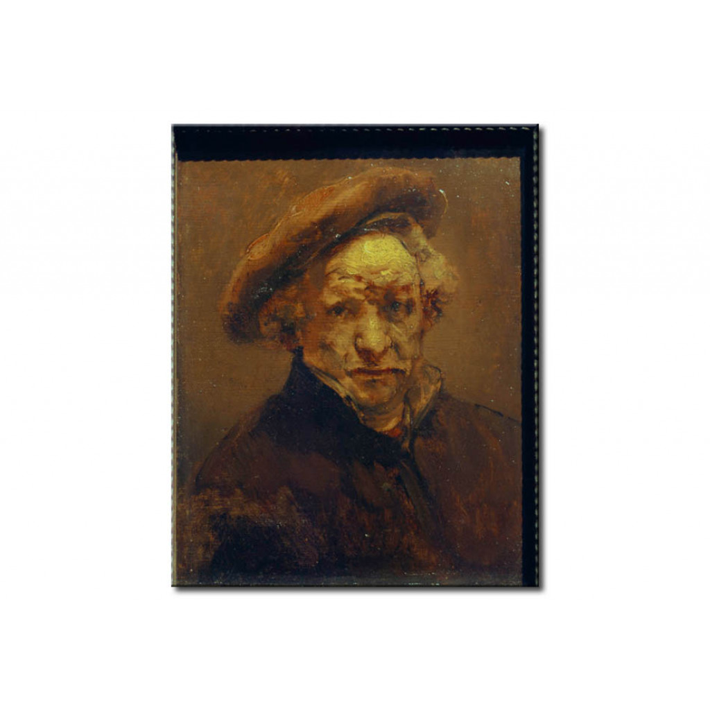 Schilderij  Rembrandt: Self-Portrait With Beret