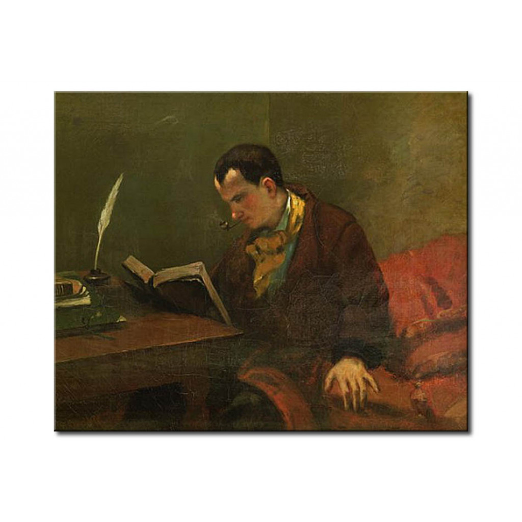 Schilderij  Gustave Courbet: Portrait Of Charles Baudelaire