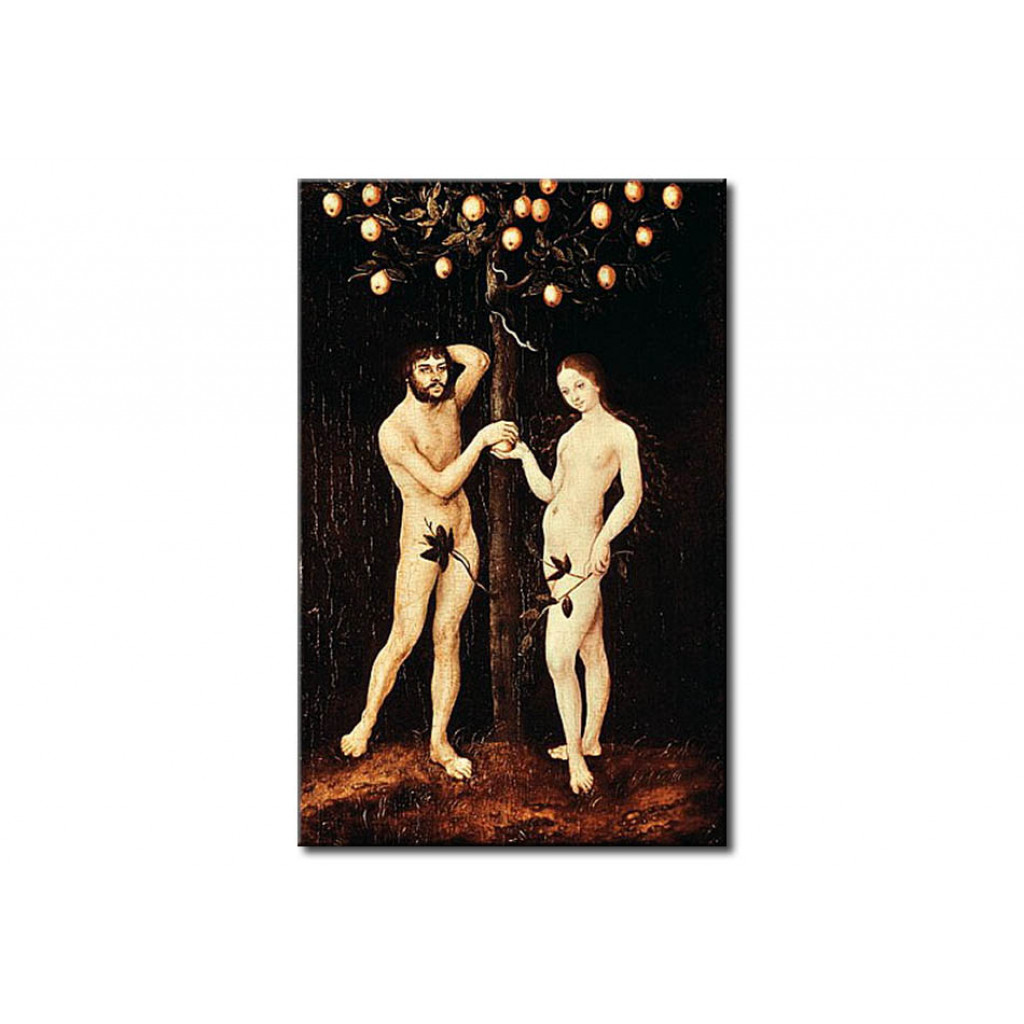Schilderij  Lucas Cranach De Oudere: Adam And Eve