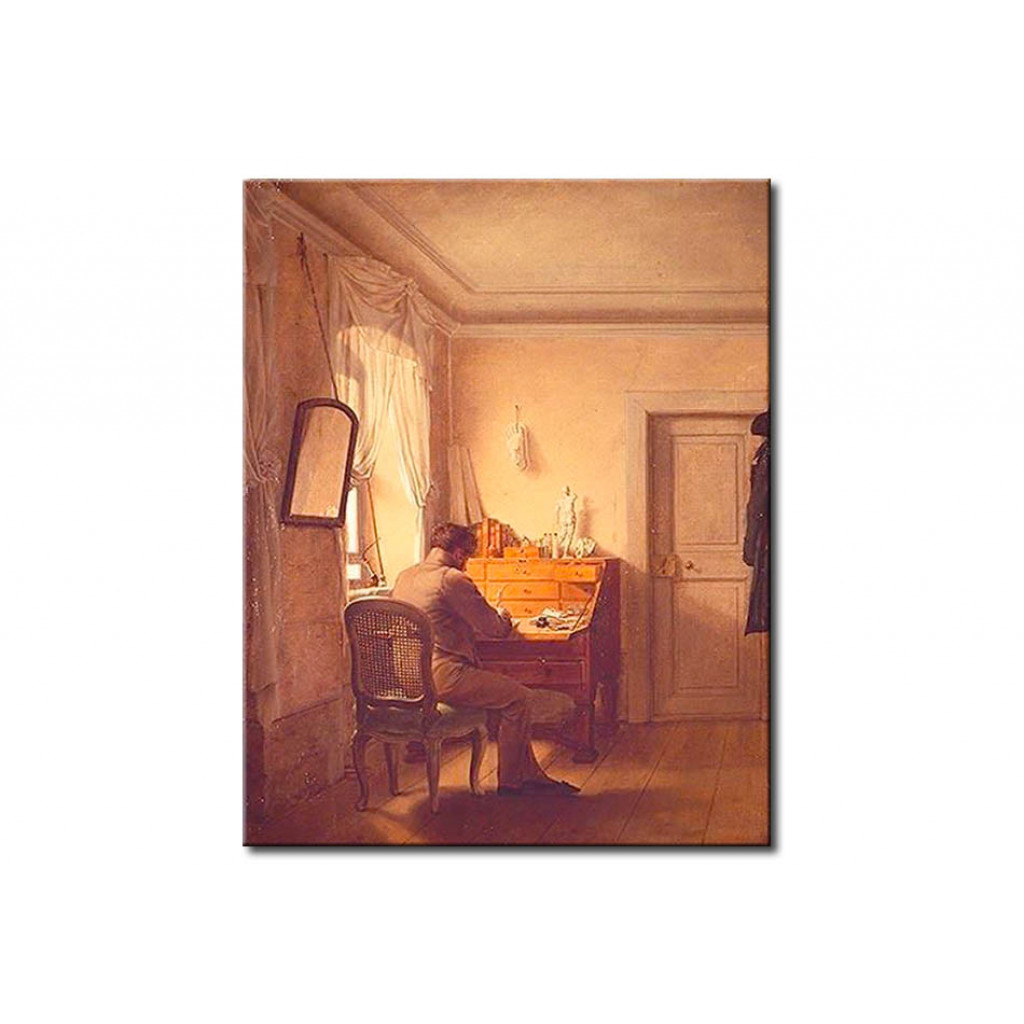 Schilderij  Georg Friedrich Kersting: Man At His Desk