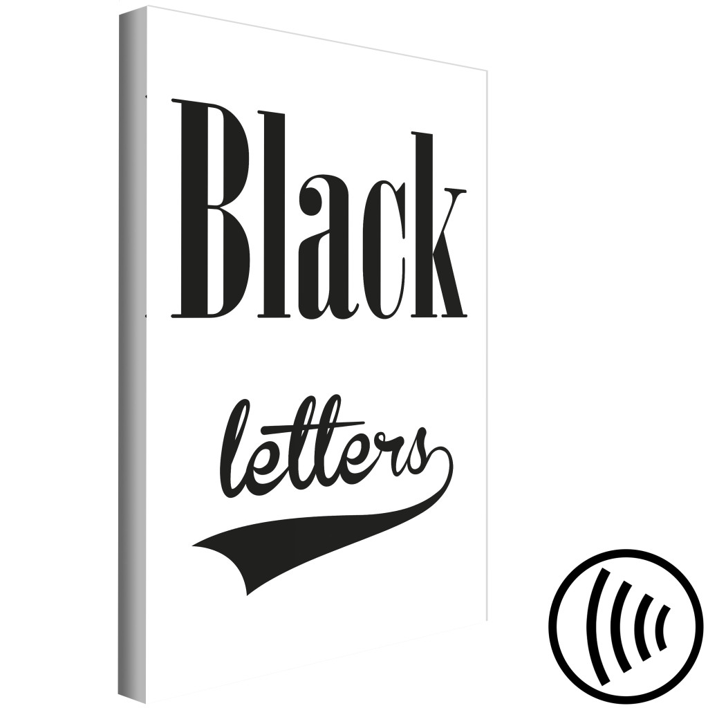 Quadro Em Tela Black Letters (1 Part) Vertical
