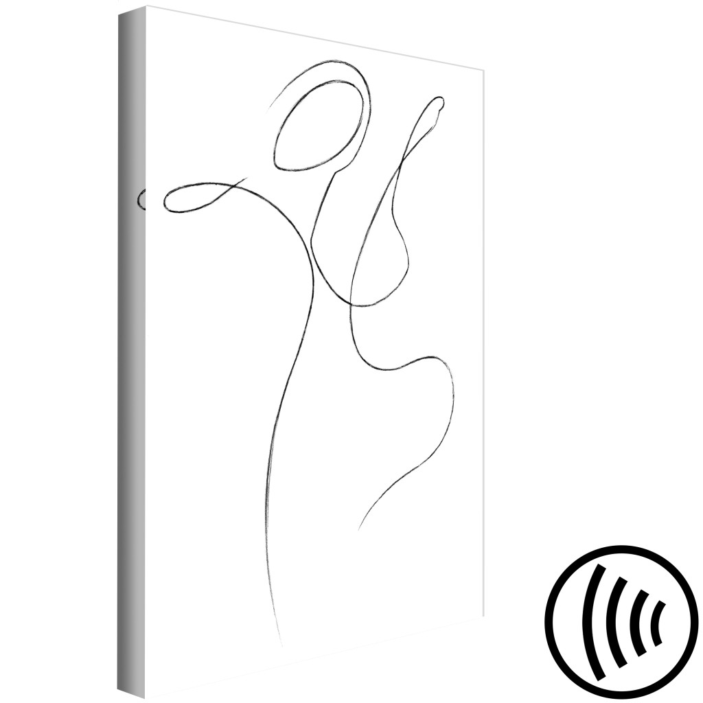 Quadro Pintado Expressão Das Linhas (1 Peça) - Forma Da Silhueta Em Preto E Branco