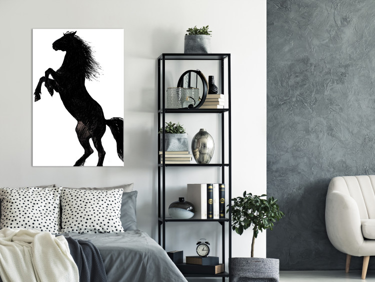 Canvas A rearing horse - black and white illustration of a horse silhouette 118822 additionalImage 3
