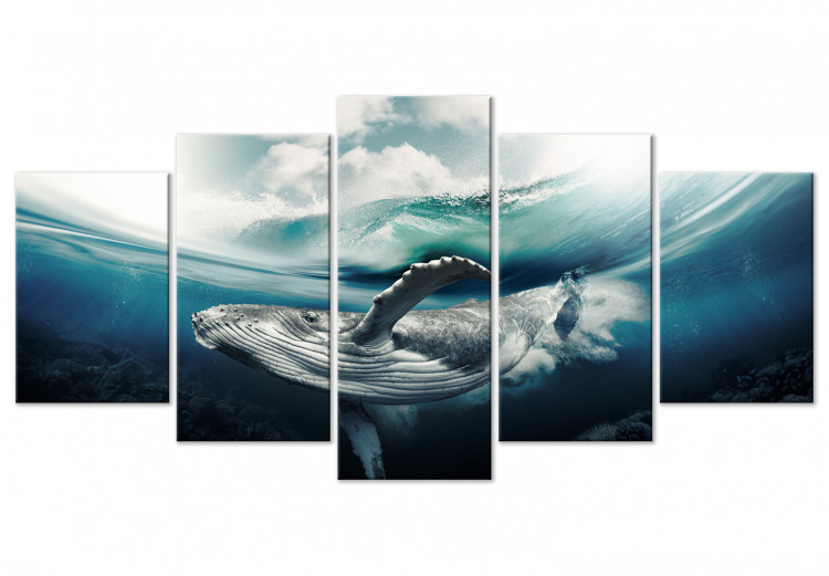 Canvas Mighty Whale (5 Parts) Wide Blue 126122