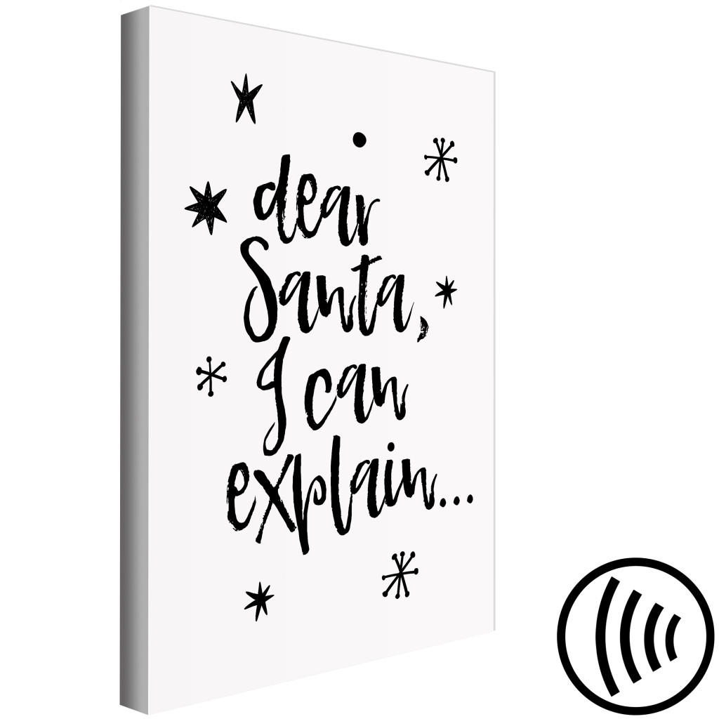 Canvastavla Dear Santa, I Can Explain - Vintergrafik Med Citat På Engelska