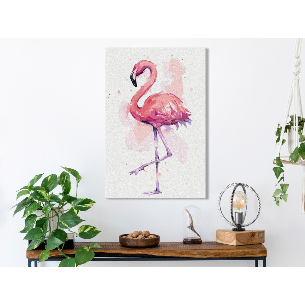 Desenho Para Pintar Com Números Friendly Flamingo