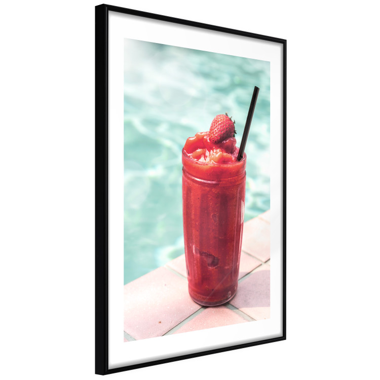 Poster Holiday Cocktail - Strawberry Cold Smoothie in the Summer by the Swimming Pool 144122 additionalImage 5