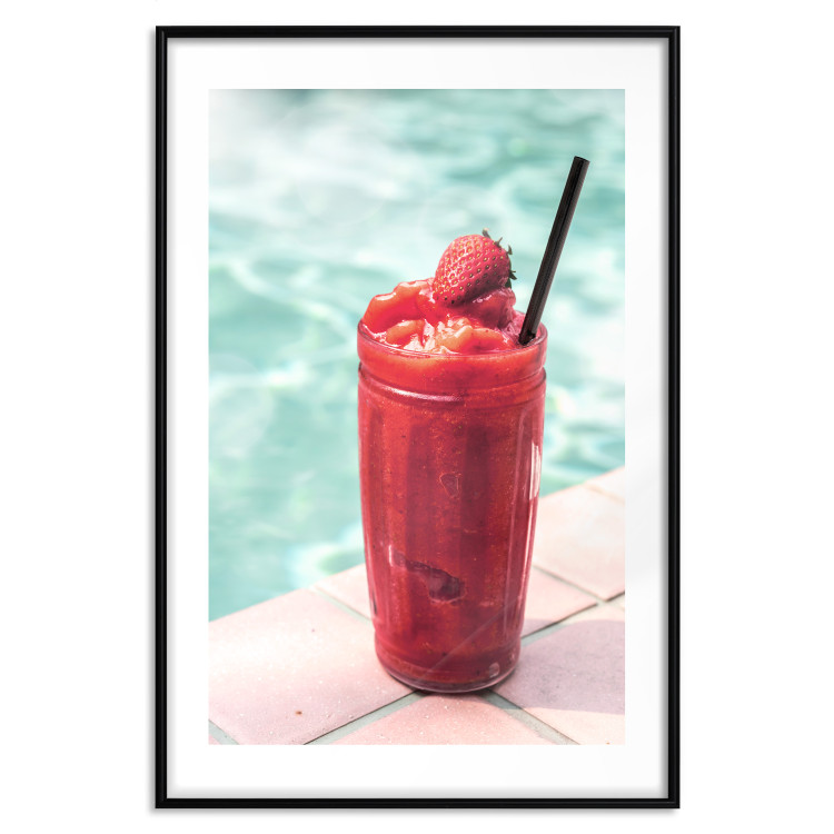 Poster Holiday Cocktail - Strawberry Cold Smoothie in the Summer by the Swimming Pool 144122 additionalImage 19