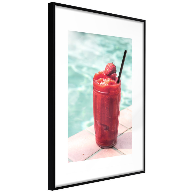 Poster Holiday Cocktail - Strawberry Cold Smoothie in the Summer by the Swimming Pool 144122 additionalImage 7