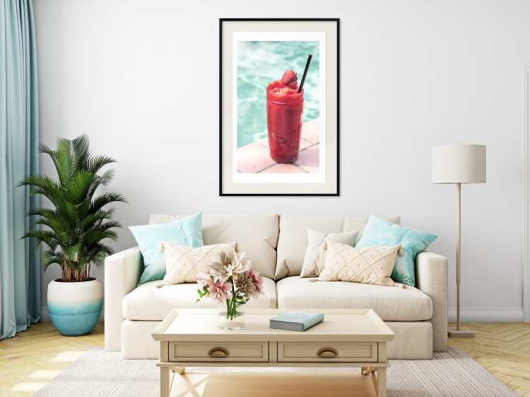 Poster Holiday Cocktail - Strawberry Cold Smoothie in the Summer by the Swimming Pool 144122 additionalImage 15