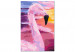 Obraz do malowania po numerach Cukierkowy flaming - różowy ptak na kolorowym ekspresyjnym tle 144622 additionalThumb 5