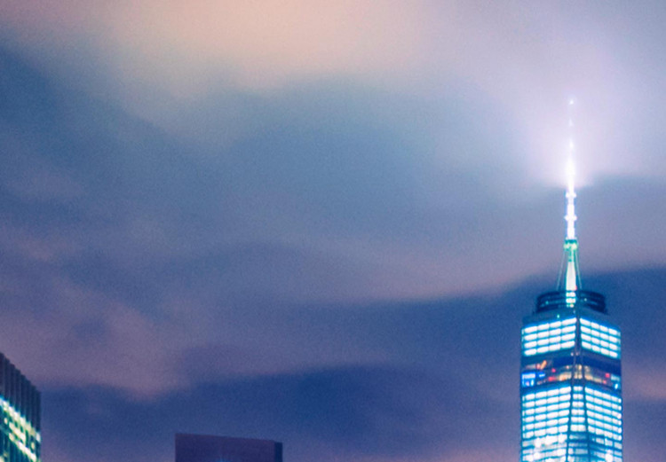 Rund tavla City at Night - Manhattan Skyscrapers in New York in the Moonlight 148622 additionalImage 2