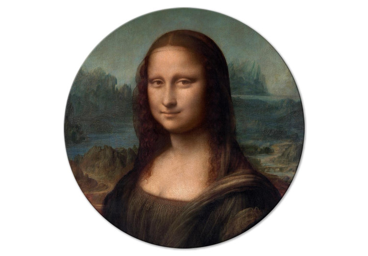 Round Canvas Leonardo Da Vinci - Gioconda - Painted Portrait of the Mona Lisa 148722