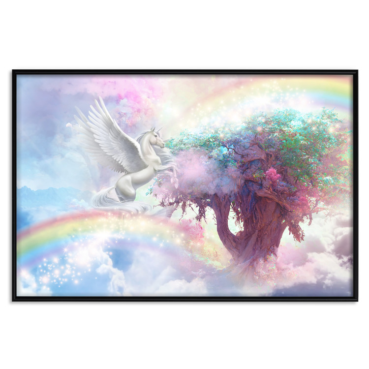 Affischer Unicorn and Magic Tree - Fantasy and Rainbow Land in the Clouds 148822 additionalImage 19