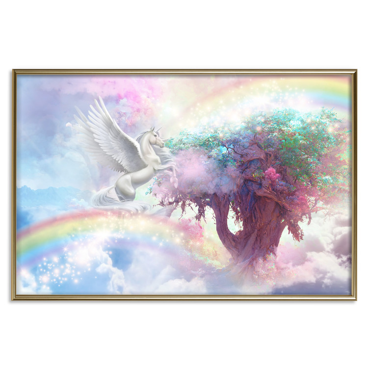 Affischer Unicorn and Magic Tree - Fantasy and Rainbow Land in the Clouds 148822 additionalImage 23